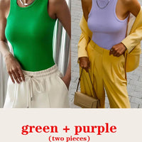 Women's Corset Summer 100% Cotton Crop Top Y2k Knitted Camis O Neck Knit Camisole Sleeveless Vest Solid Slim Tank Tops Women