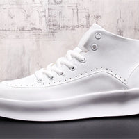 brand designer men boots red white cow leather shoes handsome flats shoe platform boot ankle botas masculinas chaussures homme