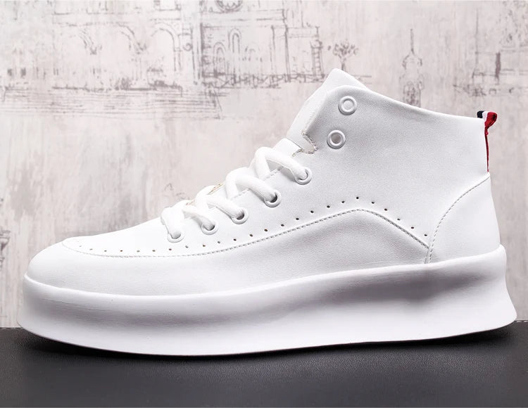 brand designer men boots red white cow leather shoes handsome flats shoe platform boot ankle botas masculinas chaussures homme