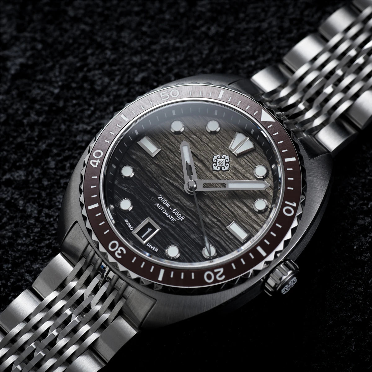 2025 New IXDAO IPOSE Automatic Mechanical Men Watch JD-X07S Dragon Scale Pattern Watch Stainless Steel BWG-9 Diving reloj hombre