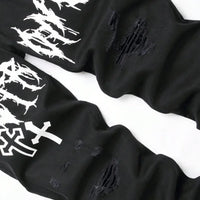 Men's street paint printed jeans and jeans