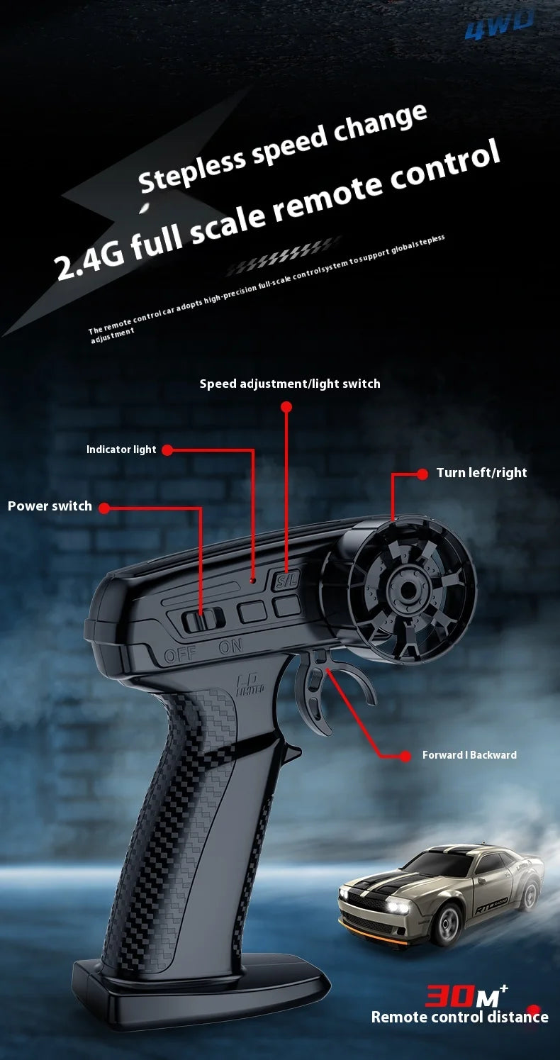 RC Drift Car 1/64 Mini Rc Car 4x4 Full Proportion Control 15KM/H High-Speed Vehicle Mini RTR Racing Model Boy Toy Gift