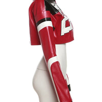 Weird Puss Faux Leather Varsity Jacket Women Hipster Letter Print Autumn Casual Sporty Wild Streetwear Uniform Trend Crop Coat