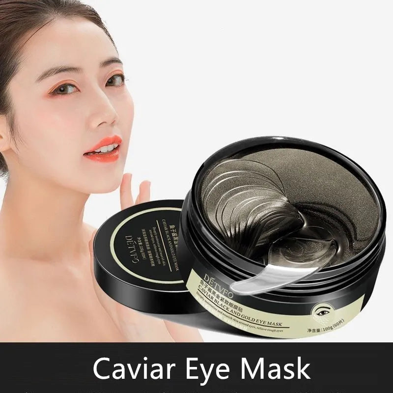 60pcs Caviar Collagen Eye Mask Moisturizing Gel Eyes Masks Eye Patches Remove Dark Circles Firming Eyes Korean Skin Care