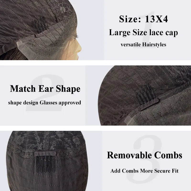 Synthetic Wig Hair Highlight Ash Blonde Straight Bob For Woman Lace Front Wig Bang Brazilian Hair Short Bob Wig