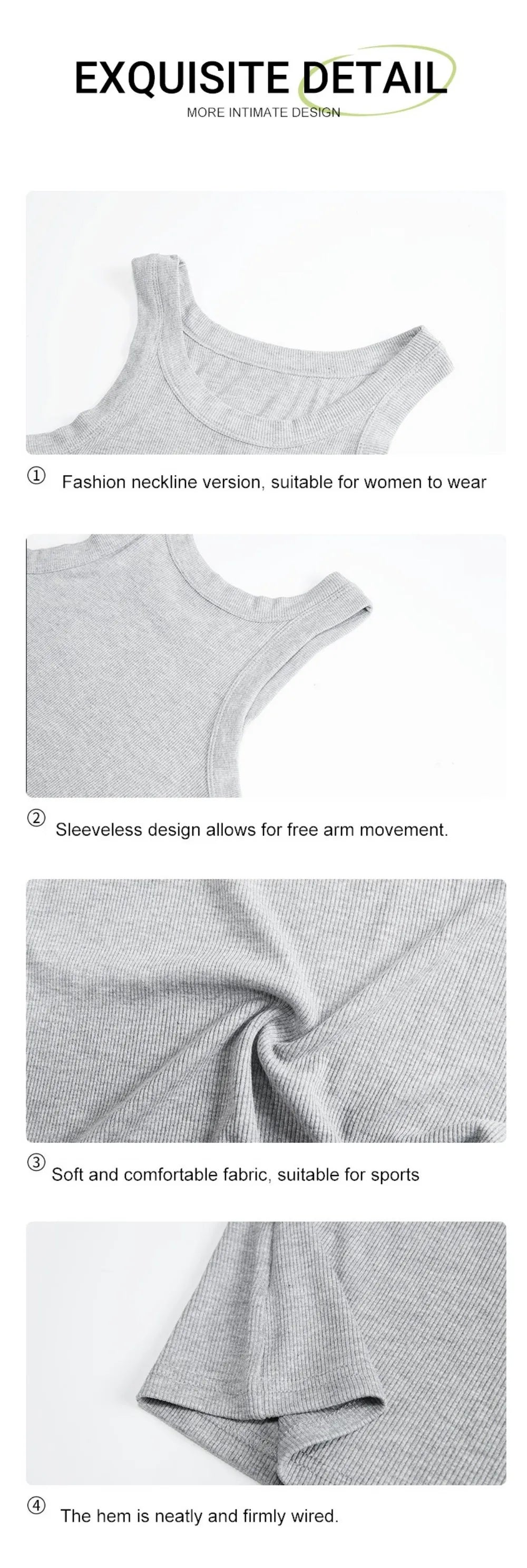 Cotton Solid Tank Top Women Sleeveless Tight Ribbed White Fashion Knit Vest Straps Summer Casual Fitness Sporty Basic Clothing