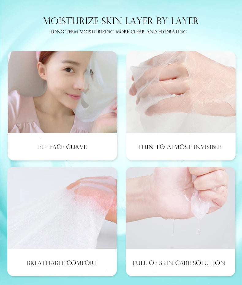 30pcs BIOAQUA skincare Face Masks Women Face skin care Sheet Mask Moisturizing Anti-wrinkle Hydrating Snail Korean Facial Mask