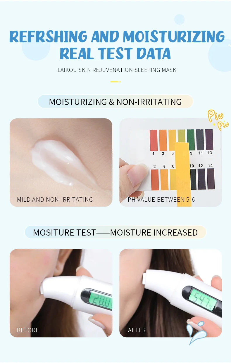 LAIKOU 7pcs Moisturizing Facial Mask Anti Wrinkle Firming Hydrating Sleeping Face Masks Face Mask Beauty Korean Skin Care