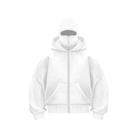 women's Men's and Balaclava Y2K Gothic Harajuku winter new item double hooded sweatshirt men's hooded mask zipper sportswear