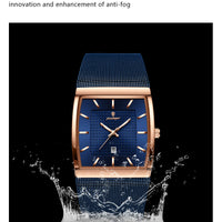 POEDAGAR Luxury Fashion Men Clock Stainless Steel Mesh Date Waterproof Luminous Man Wristwatch Quartz Casual Men's Watches Reloj