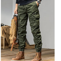 CAAYU Joggers Cargo Pants Mens Casual Y2k Multi-Pocket Male Trousers Sweatpants Streetwear Techwear Military Green Track Pants