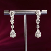 COSYA S925 Silver 8*12mm High Carbon Diamond Earrings For Women Drop Pendant Earrings Luxury Fine Sparkling Shinny Jewelry Gift