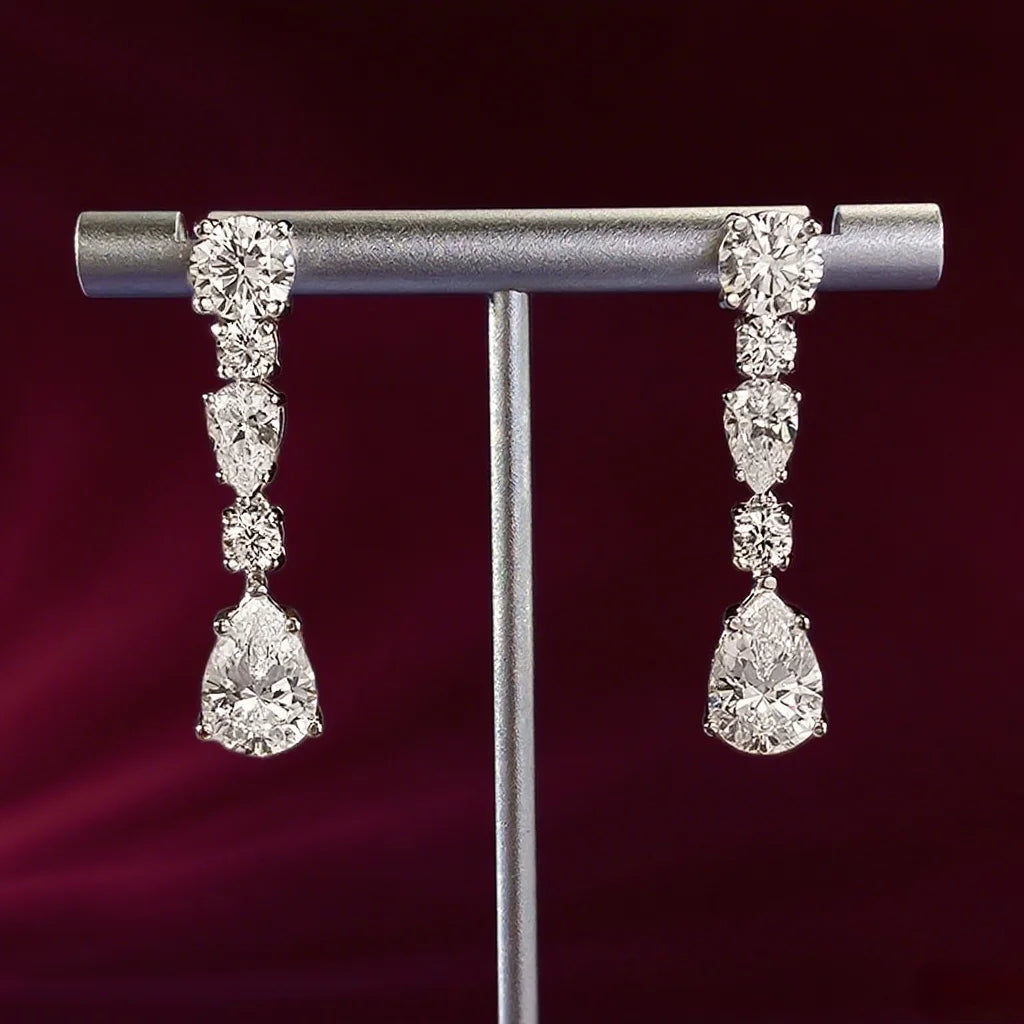 COSYA S925 Silver 8*12mm High Carbon Diamond Earrings For Women Drop Pendant Earrings Luxury Fine Sparkling Shinny Jewelry Gift