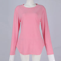 Traf 2024 Mujer Womens Long Sleeve Round Neck Shirts Side Split Basic Loose Tunic Tops Casual Shirts Ropa De Mujer Fashion