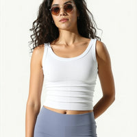 Cotton Solid Tank Top Women Sleeveless Tight Ribbed White Fashion Knit Vest Straps Summer Casual Fitness Sporty Basic Clothing