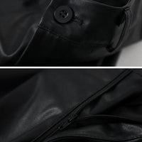 High Waist Wide Leg PU Leather Pants Women's Suit Casual Floor Length Trousers Autumn Winter New Style Loose Fit Long Pants