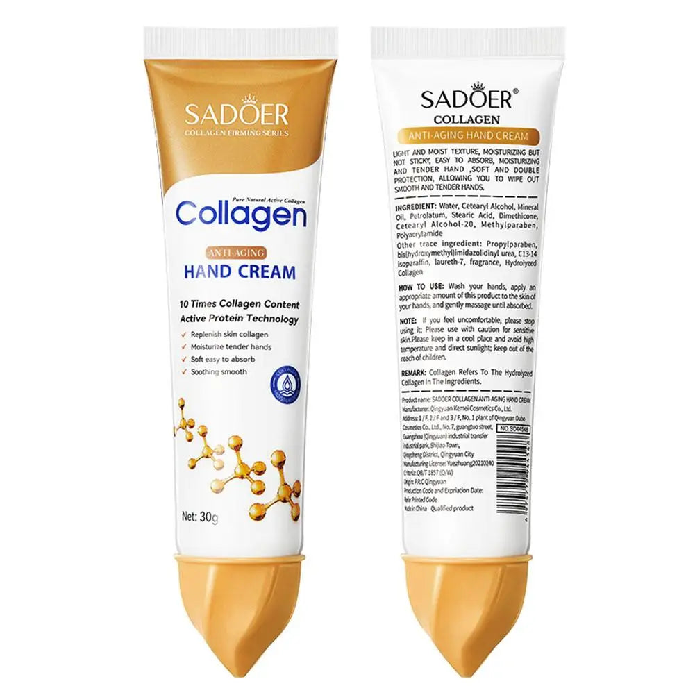 SADOER Collagen Hand Cream Hands Skin Friming skincare Moisturizing Brightening Hydrating Hands Creams Hand Skin Care Products