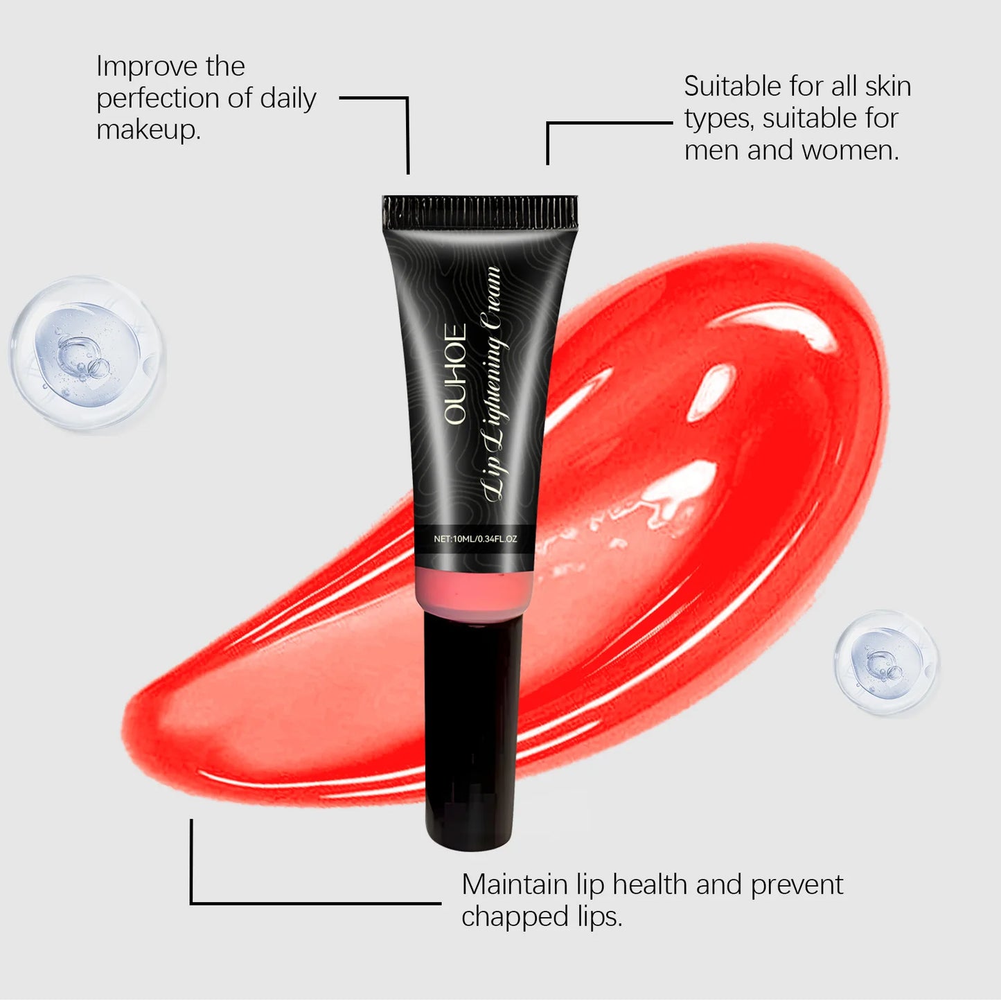 Lip Brightening Balm Moisturizing Care Long Lasting Hydration Smooth Lip Non Drying Non Irritating Safe for Dry Chapped Lip 10ml