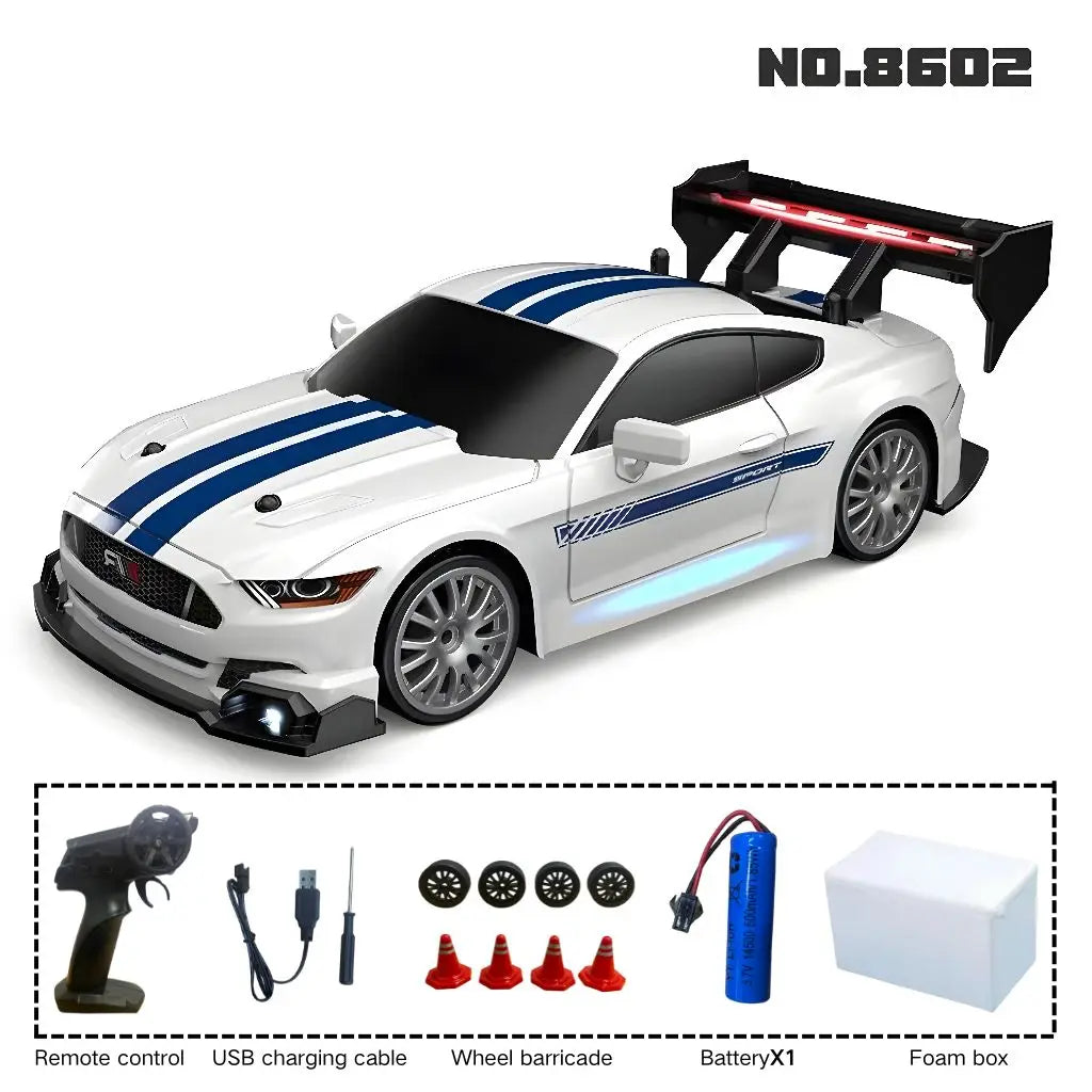 New 1:24 RC drift vehicle, Mustang 4WD cars, racing car with remote control, gift, competition racing car, children's toy
