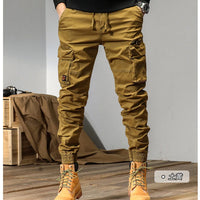 CAAYU Joggers Cargo Pants Mens Casual Y2k Multi-Pocket Male Trousers Sweatpants Streetwear Techwear Military Green Track Pants