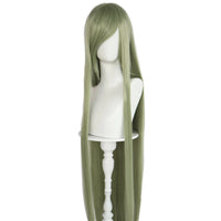 Synthetic 46Inch Black Straight Extra Long Stylish and Versatile Anime Cosplay Wig With Bangs For Daily Party Wear Wig Fashion