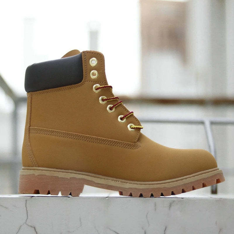 DOYUTIG Brand Split Leather Outdoor Boots For Men & Women Casual Couples Boots Fashion Mid Top Breathable Military Boots SG003