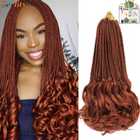 French Curl Crochet Braids 14 Inch Kid-Friendly Goddess Box Braids with Bouncy Curly Ends French Curls Braiding Hair for Women