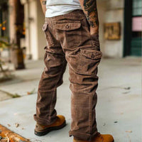 2025 Spring Summer Stylish Straight Cargo Pants Men Casual Texture Corduroy Trousers For Men Daily Leisure Loose Pant Streetwear