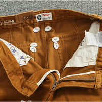 Retro Heavyweight Minimalist Workwear Pants Men's Loose Straight Leg Casual 100% Cotton Twill Woven 3D Stand Cut Tapered Pants