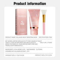 Face Mask Collagen Night Wrapping Mask Elasticity Hydration Reduces Sagging Dullness Hydrolyzed Collagen Skin Care Products 75ml