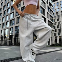 Pant Women Wide Leg Long Pants High Waist Straight Trousers Y2k Streetwear Elegant Splice Casual Loose Work Jogger Sports 2025