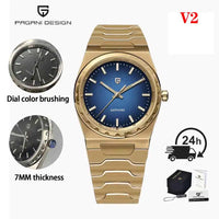 PAGANI DESIGN 2025 New Thin 7mm Fashion Men Quartz Watch V2 Stainless Steel Sapphire 10Bar Waterproof  C3 reloj hombre