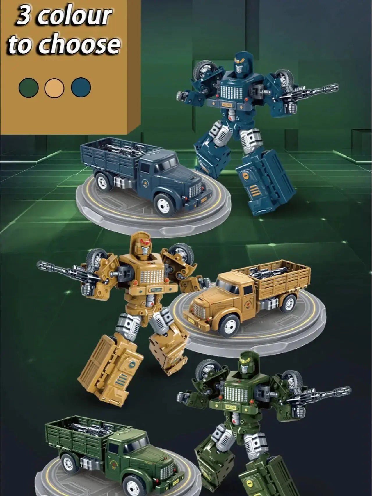 Best-selling boy toys: Manual transformation into autobots, military transport truck models, robot transformation toys, truck