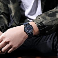 YIKAZE Fashion Men's Watches Luxury Military Men Quartz Watch Canvas Strap Luminous Hands Clock Sports Wristwatch for Man Male
