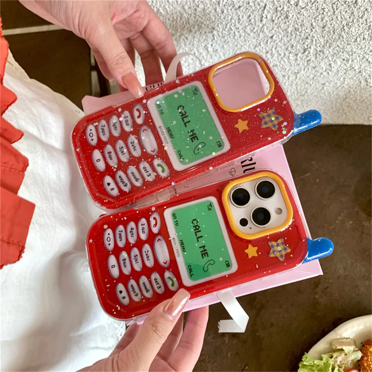 Funny 3D Mobile Phone Case For iPhone 16 Pro 15 14 13 Pro Max Protective Cover Fashion Cute Cases with Chain Funda