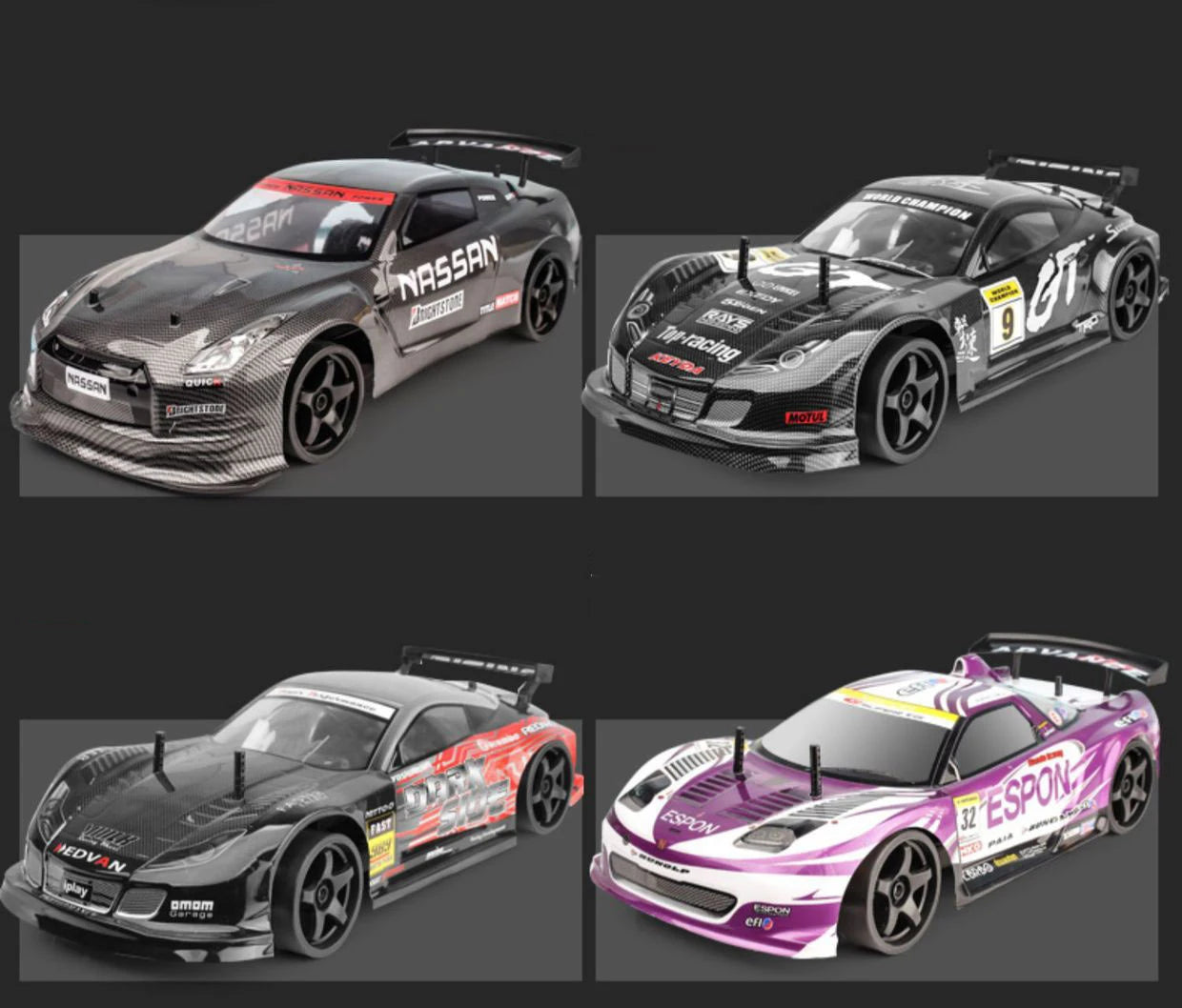 1:10 70km/H Remote Control Car 4wd High Speed Drift 2.4g Rc Car Shock Absorber Anti-Collision Rc Toys Christmas Gift