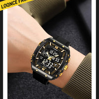 LOQNCE Sports Watches Fashion Men Watches 50m Waterproof Rectangle LED Big Dial Display Digital Watches LED Wristwatches Men