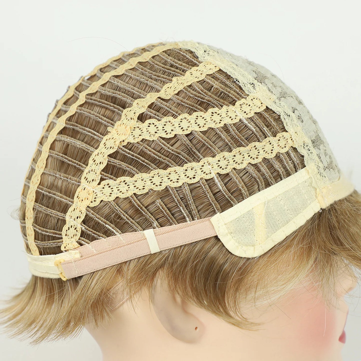 MSIWIGS Women's Short Pix Cut Blonde Straight Wig Natural Synthetic For White Lady Daily Wear High Tempreture Fiber