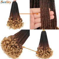 French Curl Crochet Braids 14 Inch Kid-Friendly Goddess Box Braids with Bouncy Curly Ends French Curls Braiding Hair for Women