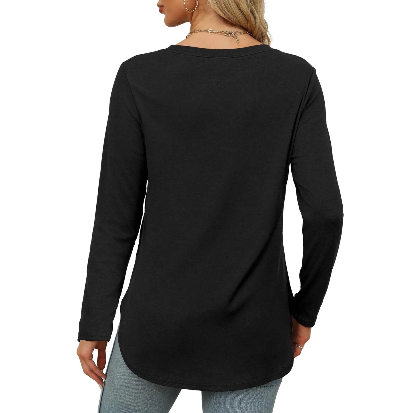 Traf 2024 Mujer Womens Long Sleeve Round Neck Shirts Side Split Basic Loose Tunic Tops Casual Shirts Ropa De Mujer Fashion