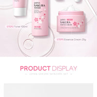 LAIKOU Sakura Kit Skin Care Sets Moisturizing and Reducing Fine Lines Cleansing Pore Product 5-Piece Korean Christmas Gift Set