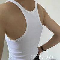 European Style Screw Thread Fitness Tank Top Women's Inner Wear Summer Outer Wear Fine Shoulder Strap Work Shirt Polyester Fiber