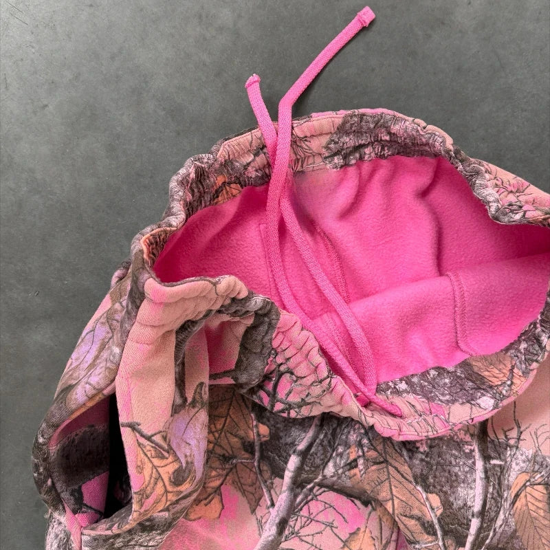 Y2K Retro Streetwear Men Camouflage Pattern Printed High Street Hip Hop Sweat Pants Men Oversized Unisex Casual Camo Baggy Pants