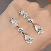 OEVAS Full D Color Moissanite Drop Earrings 100% S925 Sterling Silver Fine Jewelry for Women Wedding Party