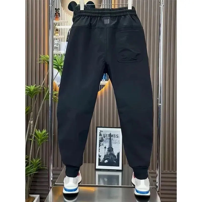 Spring new men's outdoor work pants loose fitting and trendy brand quick drying harem pants elastic waisted casual pants