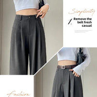 High Waist Slim Fit Straight Leg Suit Pants Wide Leg Casual Trousers Women's Autumn New Arrival Red Color Business Office Wear
