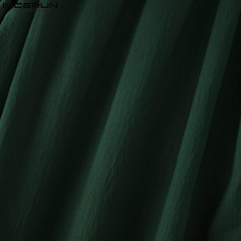 Fashion INCERUN Summer Spring Men Casual Pants Harem Pant Pleated Long Trousers Streetwear Oversize Men's Clothing S-5XL