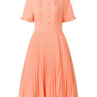 2025 ZANZEA Elegant Women Midi Dresses Summer Office Work Dress Short Sleeve O Neck Party Vestidos Pleated Sundress Robe Femme