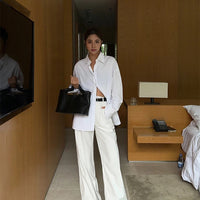 Multicolor Office High-waisted Wide-leg Suit Pants Women's 2025 Autumn Loose and Drape Casual Straight Mopping Trousers