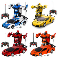 Electric RC Car 2 In 1 Transformation Robots Sports Vehicle Model Robots Boys Toys Remote Cool RC Deformation Cars Kid Toy Gifts